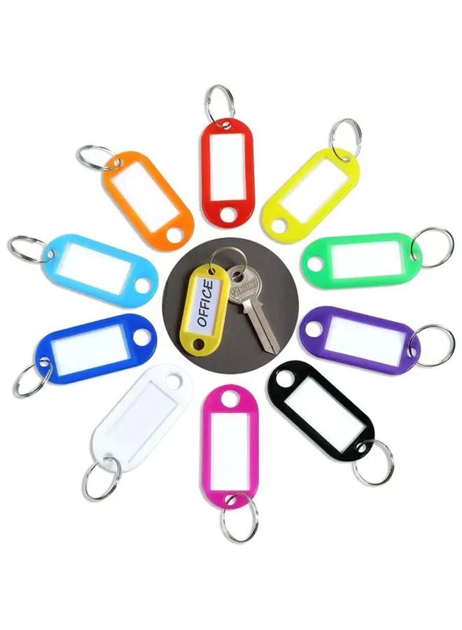 50 Pcs Bulk Plastic Key Tags With Split Rings Color Coded Labels For Hotel Office - Image 1