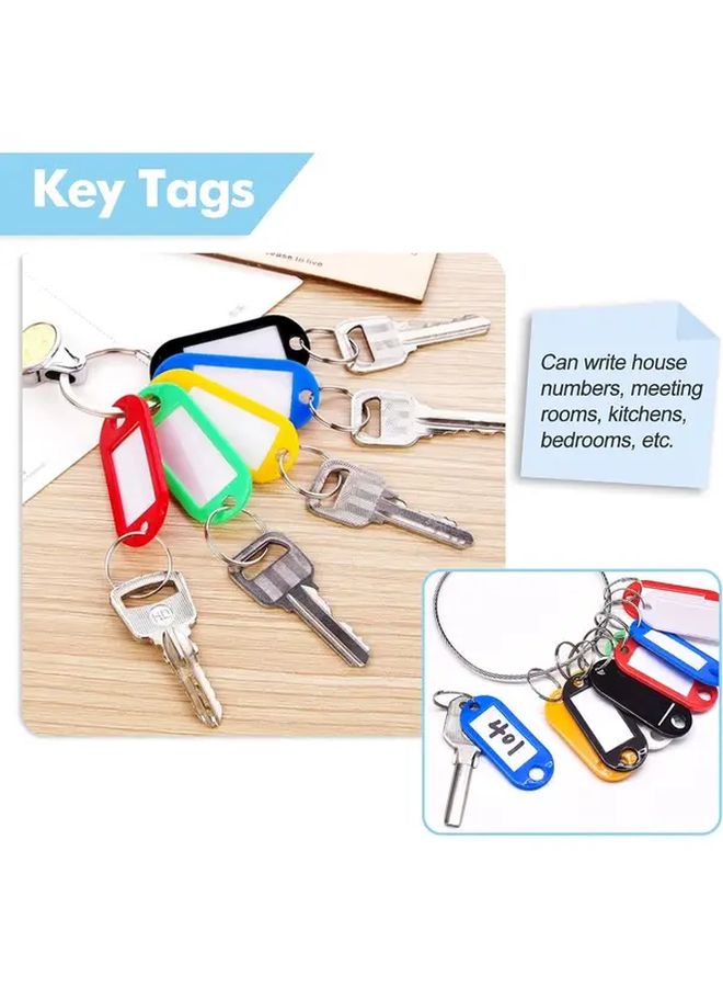 50 Pcs Bulk Plastic Key Tags With Split Rings Color Coded Labels For Hotel Office - Image 3