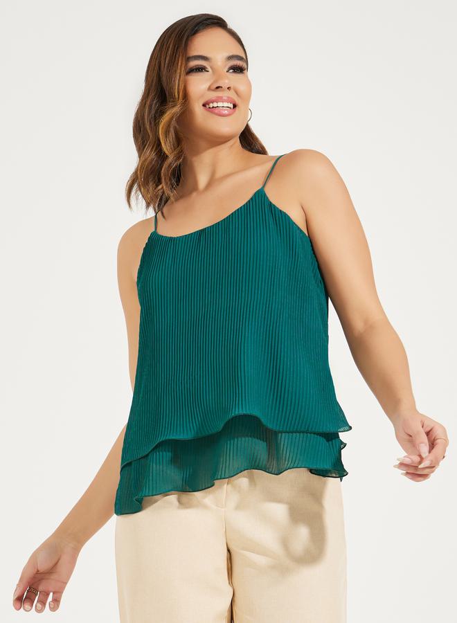 Styli Strappy Plisse Layered Cami  - Image 1