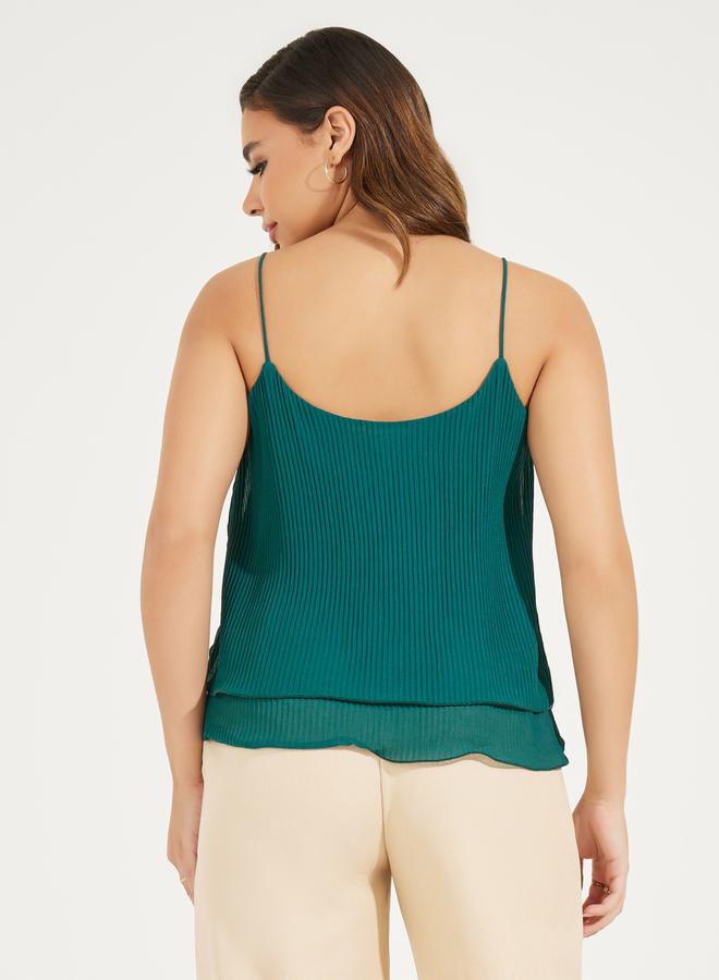 Styli Strappy Plisse Layered Cami  - Image 4