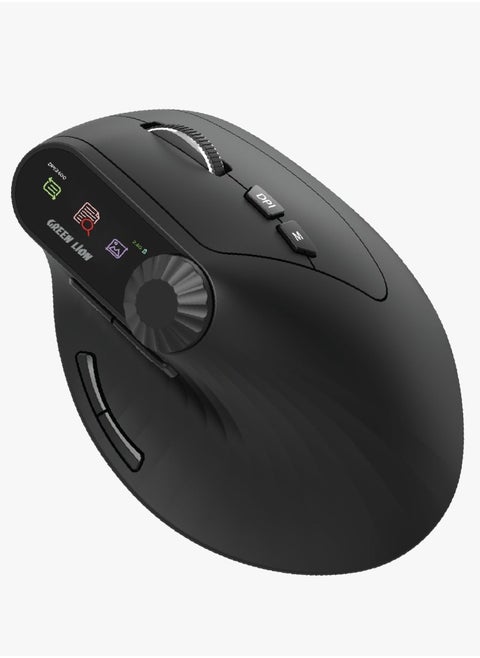 Smart OLED Vertical Mouse 4000DPI with Multi-Function Knob & Dual Mode Switching / Ergonomic Design / Copy/Paste Function / 65 Hours Working Time / 10G Acceleration - Black