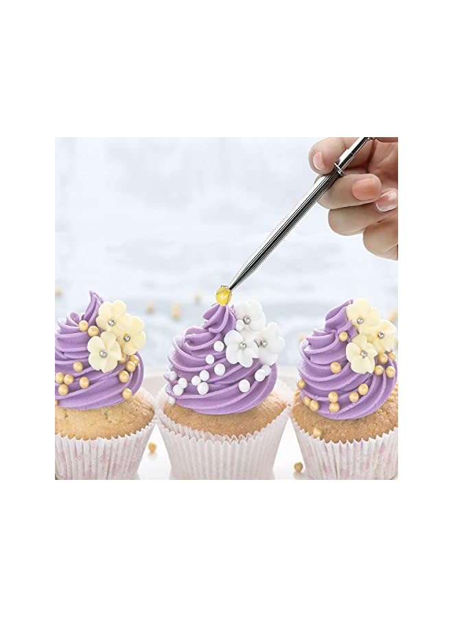 S-TOP Sprinkle Pen, Pearl Grabber, Sugar Bead Pick-up Tool, Dragee Holder with 4-Prong, Edible Candy Catcher with 4 Claw for Cake, Cupcake, Ice Cream Baking Decoration, Green Tiger - Image 3