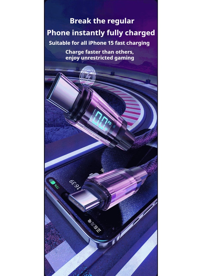 أضف هذا كابل شحن سريع للهواتف المحمولة على طراز Cyberpunk بطول 1.2 متر وقوة100 وات - Image 2