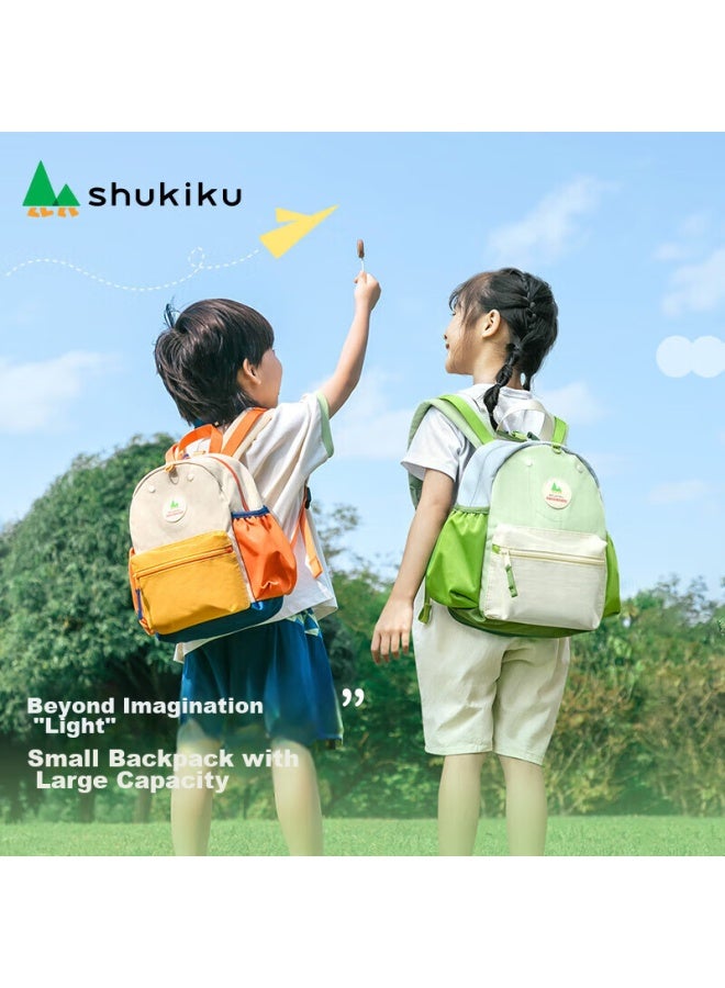 Shukiku حقيبة ظهر للأطفال لطلاب الصفوف من 1 إلى 3 في المدرسة الابتدائية، حقيبة ظهر فائقة الخفة مقاومة للماء قابلة للتنفس، بلون Mung Bean Mint، مقاس M+ - Image 5
