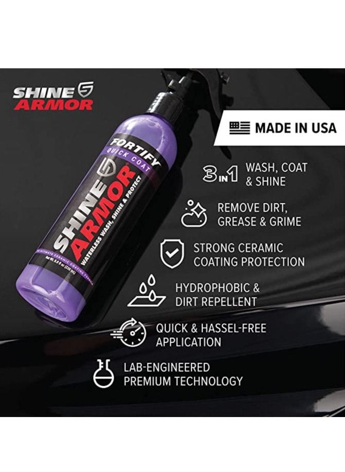 SHINE ARMOR - SHINE ARMOR Fortify Quick Coat Ceramic Coating Car Wax Polish Spray Waterless Car Wash and Wax Hydrophobic Top Coat Polish and Polymer Paint Sealant Detail Protection - Image 1