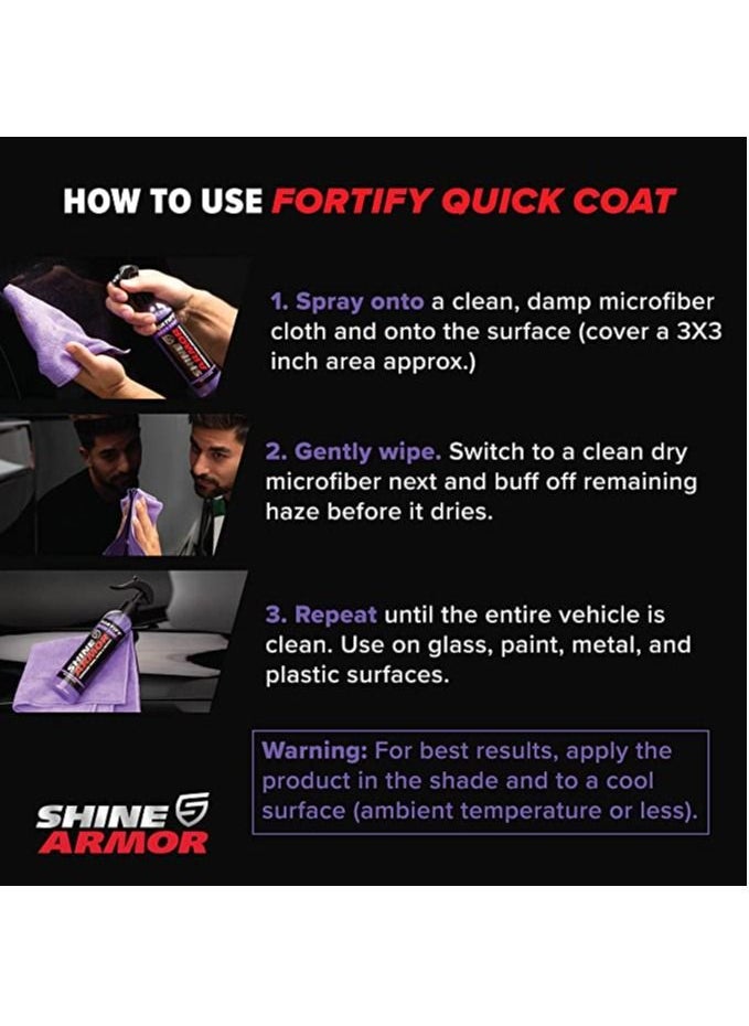 SHINE ARMOR - SHINE ARMOR Fortify Quick Coat Ceramic Coating Car Wax Polish Spray Waterless Car Wash and Wax Hydrophobic Top Coat Polish and Polymer Paint Sealant Detail Protection - Image 1