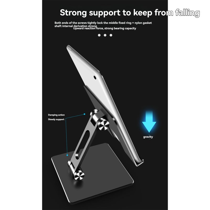 Aluminium Alloy Tablet Stand Desktop Tablet Lazy Folding Stand Adjustable Aluminium Alloy Metal Desktop Phone Holder Mobile Phone Tablet Universal Holder - Image 5