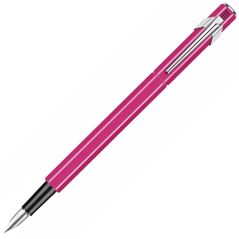 Caran d'Ache Medium Fountain Pen, Medium Point, 849 0840-090, Fluorescent Pink, Dual Use, Genuine Imported - Image 1