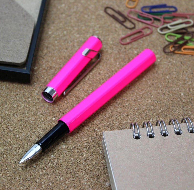 Caran d'Ache Medium Fountain Pen, Medium Point, 849 0840-090, Fluorescent Pink, Dual Use, Genuine Imported - Image 2