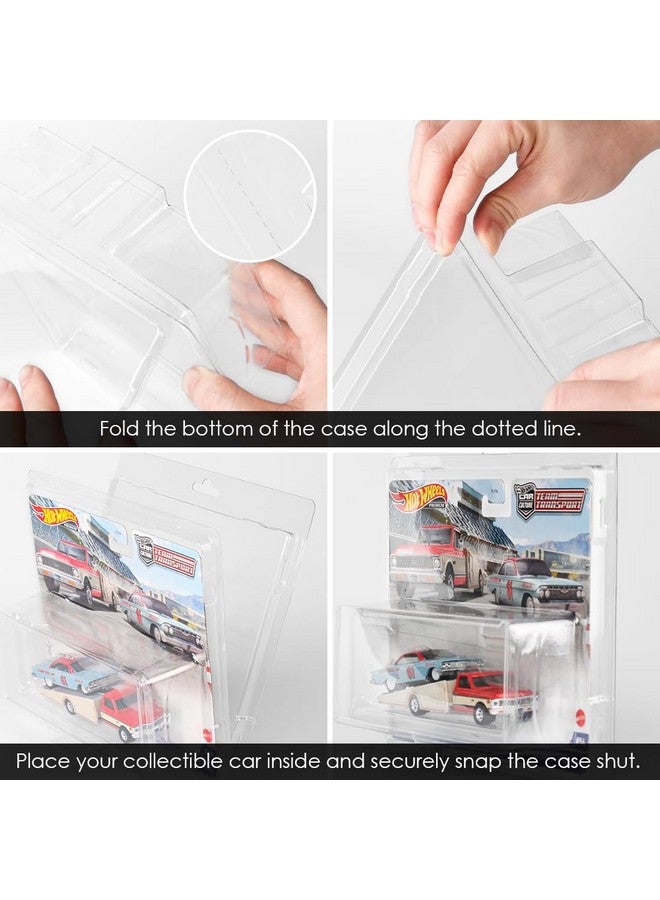 baskiss 12 Pack Protector Cases Compatible with Hot Wheels Team Transport - 0.7mm Thick PET Clear Clamshell Display & Storage Blister Protective Covers (12)  - Image 2