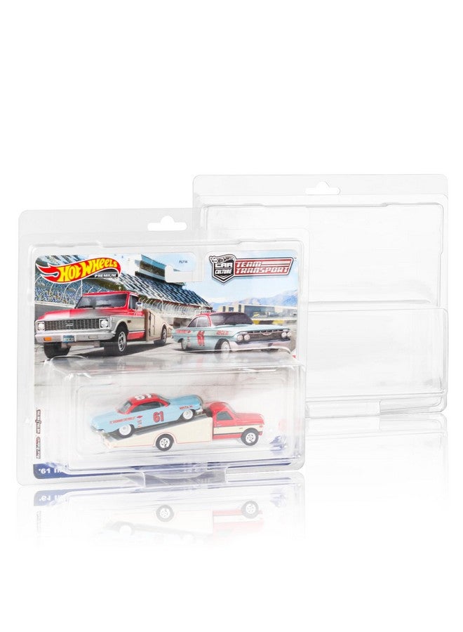 baskiss 12 Pack Protector Cases Compatible with Hot Wheels Team Transport - 0.7mm Thick PET Clear Clamshell Display & Storage Blister Protective Covers (12)  - Image 1