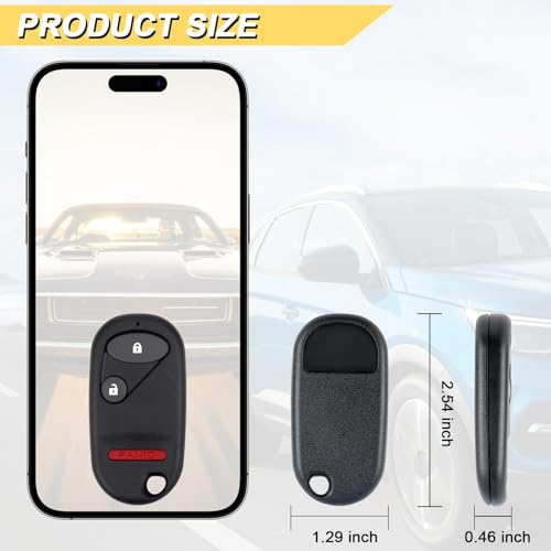 Vurkcy Keyless Entry Remote Car Key Fob fits Honda Pilot 2003 2004 2005 2006 2007/ Honda Civic EX LX DX 2001 2002 2003 2004 2005, Replacement for NHVWB1U523, NHVWB1U521 (Single) - Image 4