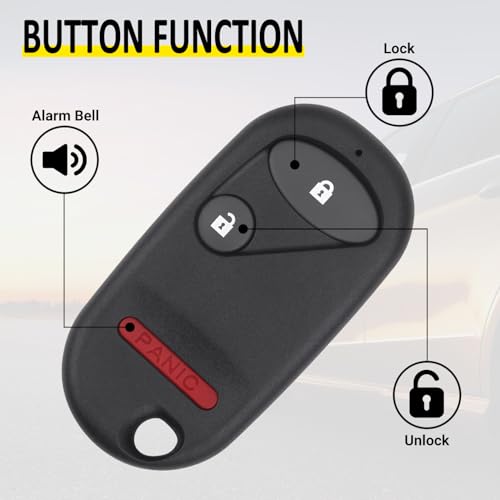 Vurkcy Keyless Entry Remote Car Key Fob fits Honda Pilot 2003 2004 2005 2006 2007/ Honda Civic EX LX DX 2001 2002 2003 2004 2005, Replacement for NHVWB1U523, NHVWB1U521 (Single) - Image 5
