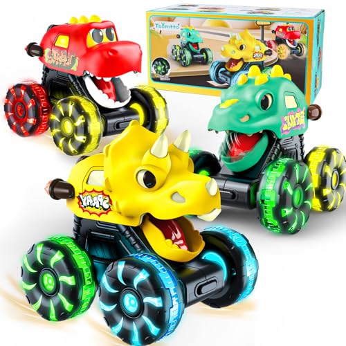 Tsomtto Monster Truck Toys Dinosaur Cars for Toddlers 13 Press and Go Cars Truck Toys for 1 2 3 4 5 Year Old Boys Girls Gift Light Up Boy Toy Dinosaur Cars for 2 3 4 One Two Year Old Boy Birthday Gifts - Image 1
