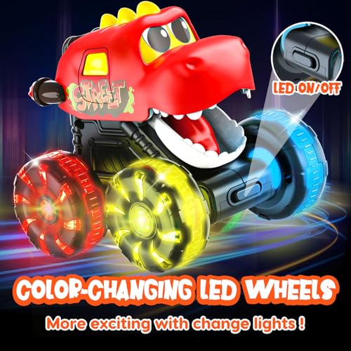 Tsomtto Monster Truck Toys Dinosaur Cars for Toddlers 13 Press and Go Cars Truck Toys for 1 2 3 4 5 Year Old Boys Girls Gift Light Up Boy Toy Dinosaur Cars for 2 3 4 One Two Year Old Boy Birthday Gifts - Image 5