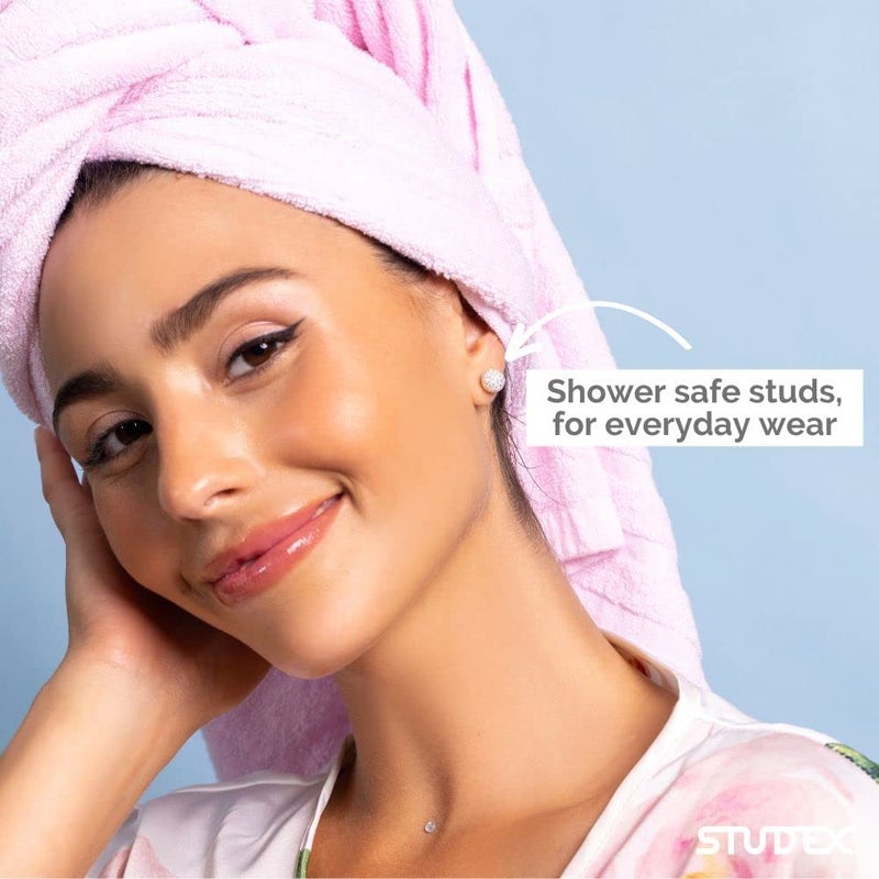 STUDEX Sensitive Cubic Zirconia Stud Earrings 4mm | Hypoallergenic and Nickel Safe for Sensitive Ears | Surgical Stainless Steel Posts | High Fashion Earrings for Women and Men PR-742W-S - Image 4