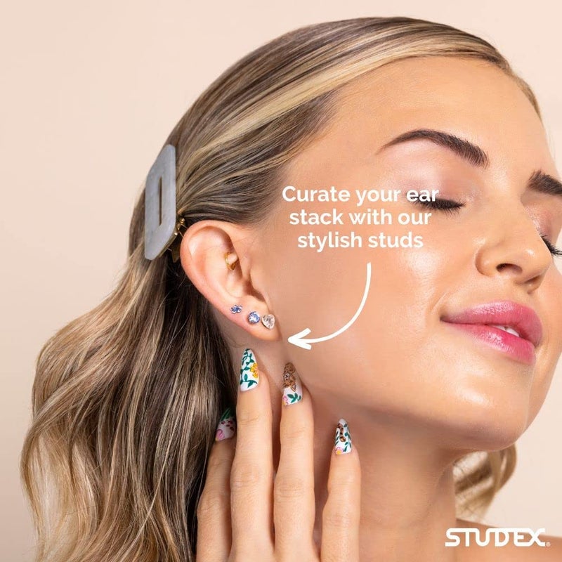 STUDEX Sensitive Cubic Zirconia Stud Earrings 4mm | Hypoallergenic and Nickel Safe for Sensitive Ears | Surgical Stainless Steel Posts | High Fashion Earrings for Women and Men PR-742W-S - Image 5