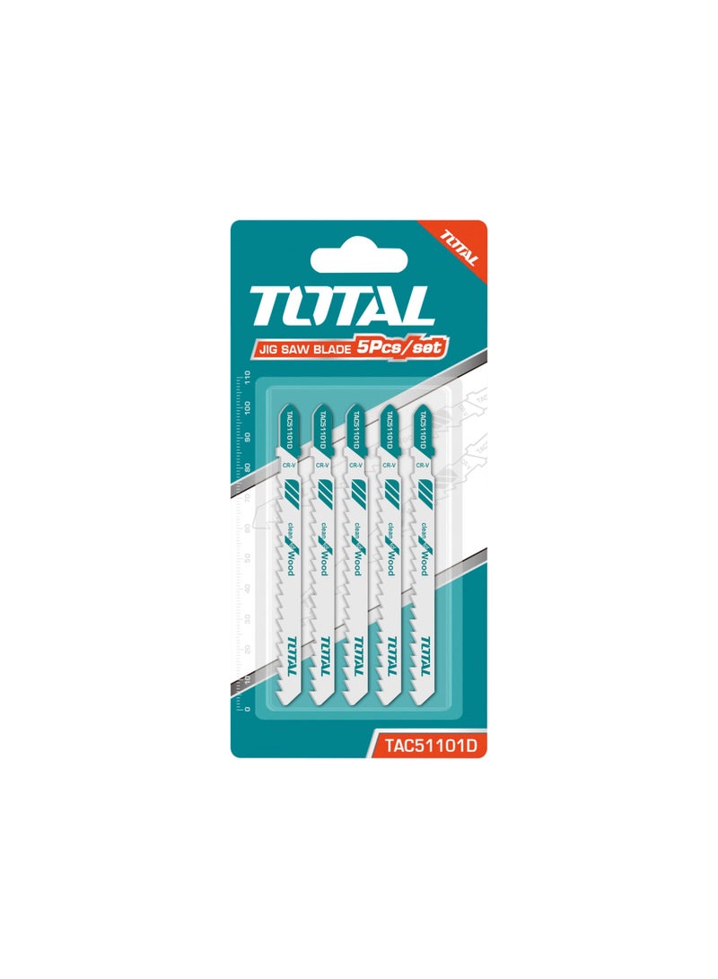 TOTAL Jig Saw Blade for Wood – 75 mm High-Precision Cutting Blade for Softwood, Hardwood, Plywood & DIY Carpentry