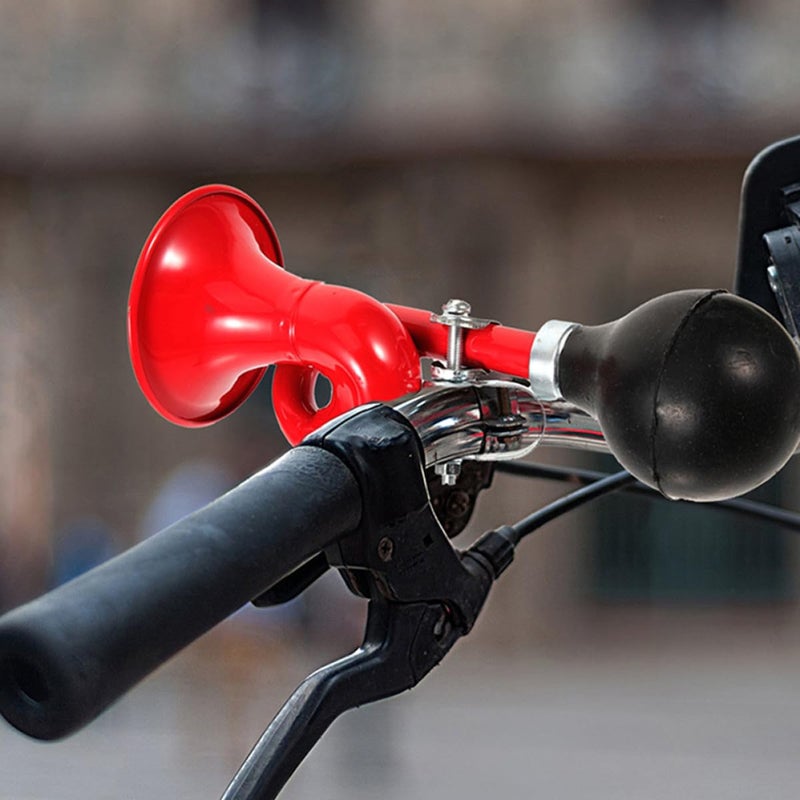 Loud Vintage Snail Shape Bicycle Air Horn Mountain Bike Safety Warning Horn Red 2 Pack - Image 5