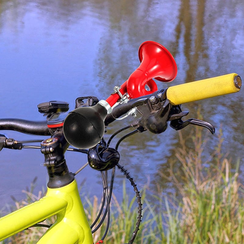Loud Vintage Snail Shape Bicycle Air Horn Mountain Bike Safety Warning Horn Red 2 Pack - Image 4