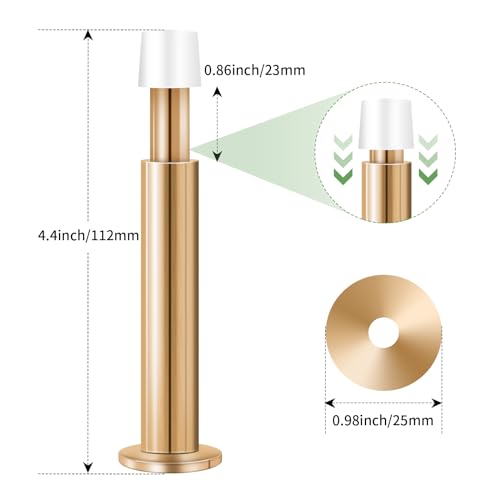 KOLAKO Door Stoppers for Wall 10 Pack Spring Door Stop 44 Inch Door Stoppers for Bottom of Door Long Doorstop Door Bumper Wall Protector Gold - Image 3