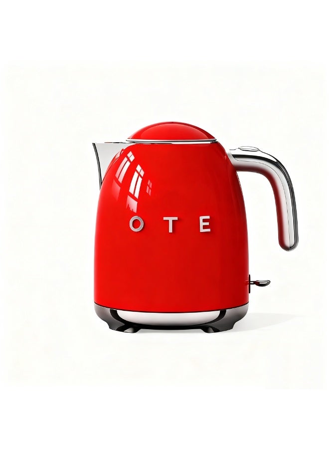 OTE 800ml Retro Electric Kettle, Medical Grade SUS316 Stainless Steel Inner Liner, Double-Layer Anti-Scald, Ergonomic Handle & Bionic Seagull Spout Red - Image 1