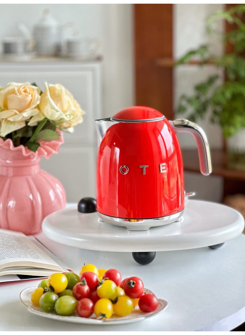 OTE 800ml Retro Electric Kettle, Medical Grade SUS316 Stainless Steel Inner Liner, Double-Layer Anti-Scald, Ergonomic Handle & Bionic Seagull Spout Red - Image 2