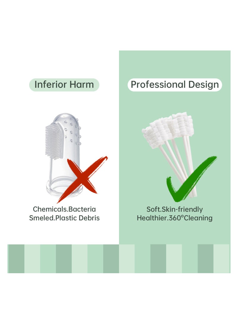 Baby Sailing Baby Tongue Cleaner, Baby Toothbrush, Tofant Upgrade Gum Cleaner wiothbrush Inth Paper Handle for Babies Soft Gauze for 0,36 Months Baby (60-Pack)
