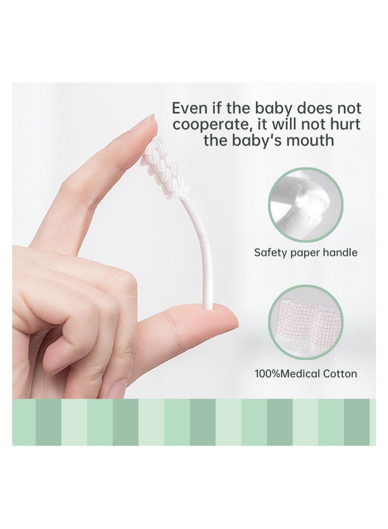 Baby Sailing Baby Tongue Cleaner, Baby Toothbrush, Tofant Upgrade Gum Cleaner wiothbrush Inth Paper Handle for Babies Soft Gauze for 0,36 Months Baby (60-Pack)