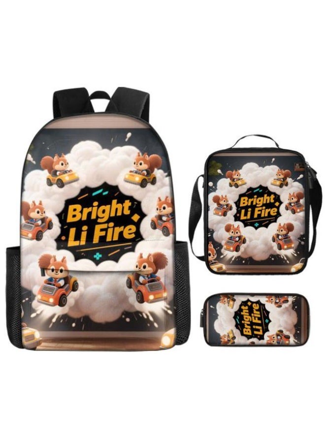واضح من النار مجموعة من ثلاث قطع من حقائب الرسوم المتحركة، تتعامل بسهولة مع المناسبات المختلفة (الطلاب والأطفال ونزهات الأصدقاء وتسلق الجبال والدراسة وما إلى ذلك) | حقيبة ظهر + حقيبة محمولة باليد + حقيبة قرطاسية | هدايا الموسم المدرسي / العطلات - 57 - Image 2