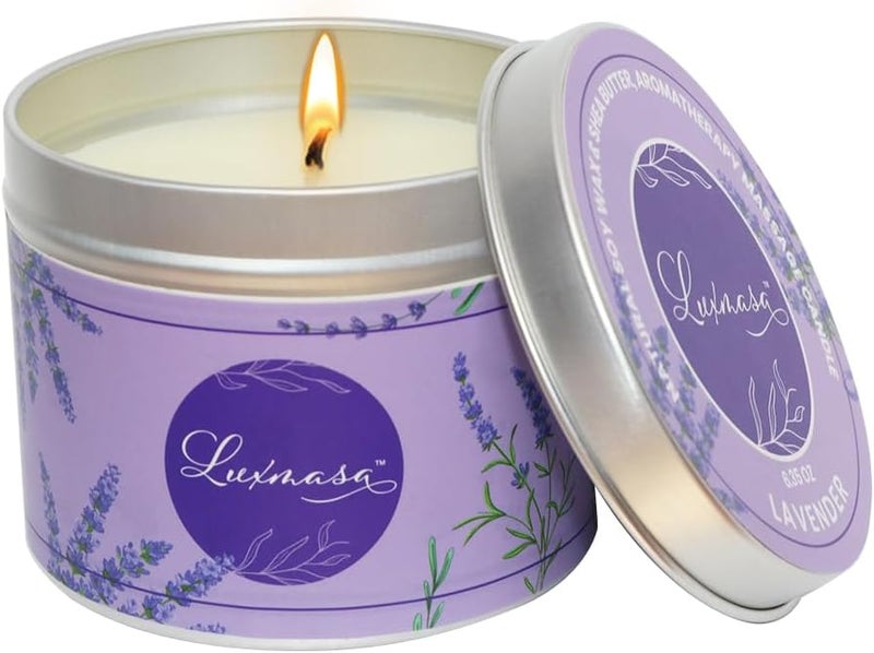 Massage Candle Essential Oil Infused Natural Soy Wax Scented Candle, Low Temperature Candle Aroma Oil for Stress Relief, Clean Burning Gift Candle for Home (Lavender, 6.35OZ)