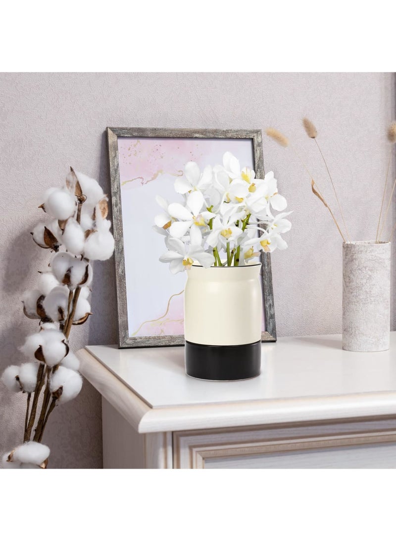 SYOSI Ceramic Tableware Barrel, Ceramic Kitchen Utensil Holder with Drain Hole - 5.7 x 3.9 inches Utinsle Holders Home Accessories, Countertop Cutlery Organizer for Spoons, Forks, and More - Image 5