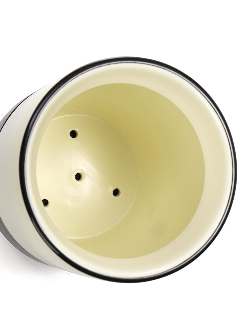 SYOSI Ceramic Tableware Barrel, Ceramic Kitchen Utensil Holder with Drain Hole - 5.7 x 3.9 inches Utinsle Holders Home Accessories, Countertop Cutlery Organizer for Spoons, Forks, and More - Image 4