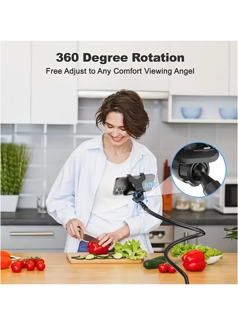 1pc Cell Phone Clip On Stand Holder - With Grip Flexible Long Arm Lazy Bracket Mount Clamp For IPhone 15 Pro Max, 12 13 14  - Image 3
