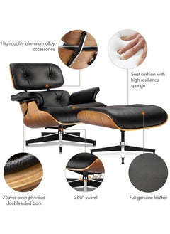 Mahmayi Mahmayi UL UT-9000 Modern Recliner Sofa chair for living room and bedroom with Ottoman - Black  - Image 3