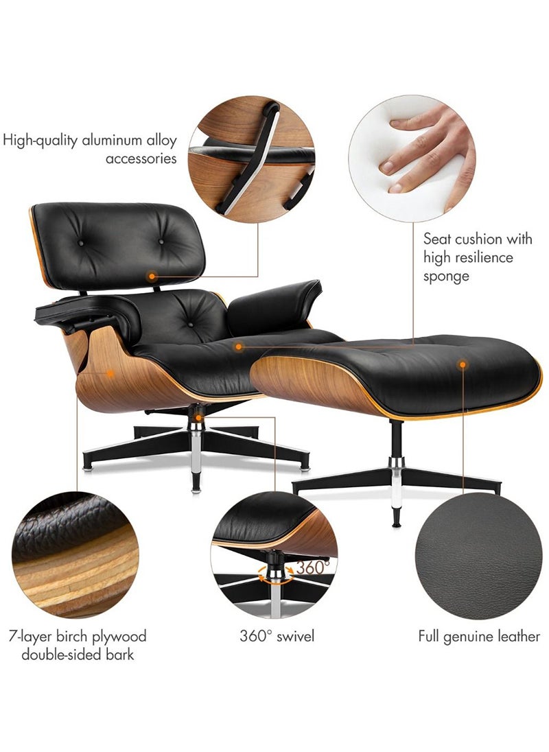 Mahmayi Mahmayi UL UT-9000 Modern Recliner Sofa chair for living room and bedroom with Ottoman - Black  - Image 3