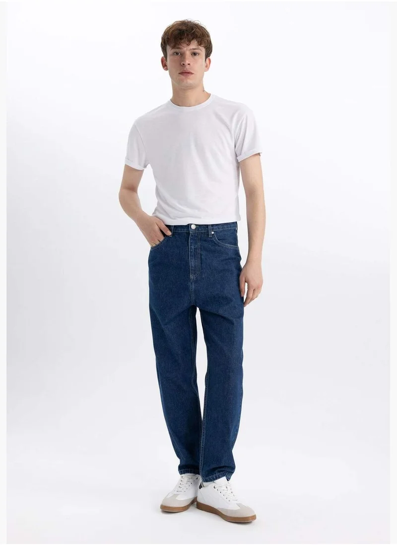 DeFacto Short Sleeve Long Fit Crew Neck T-Shirt