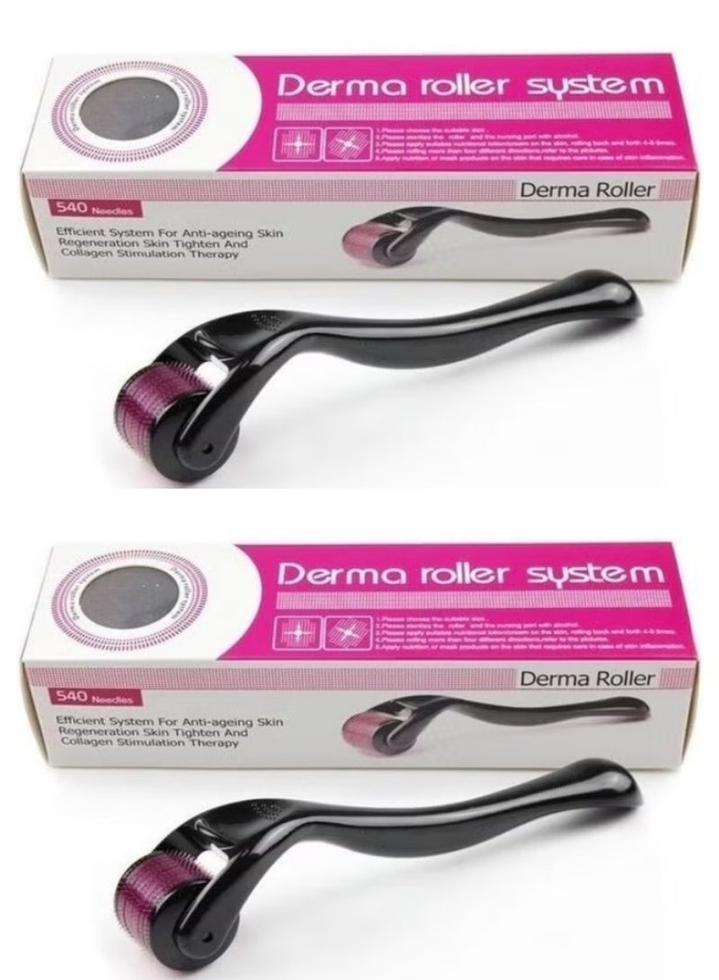 ديرما رولر قطعتان من نظام ديرما رولر 540 إبرة (0.50 مم)
