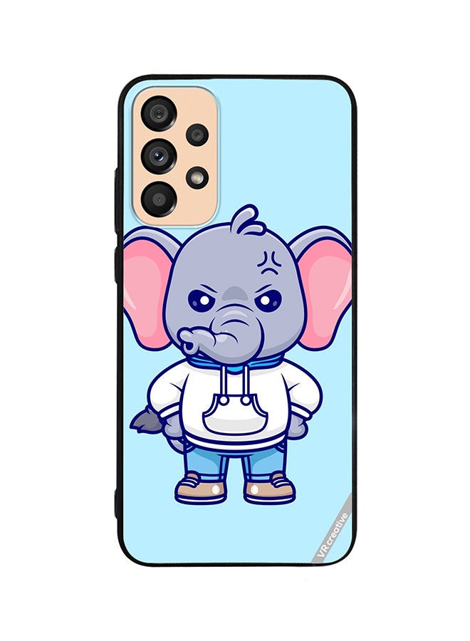 VR CREATIVE Protective Case Cover For Samsung Galaxy A72 Cute Angry Elephant Wearing Hoodie Design Multicolour - Image 1