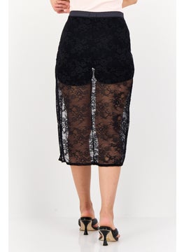 Dorina Women Eyelet Recycled Slit Mini Skirt, Black  - Image 3