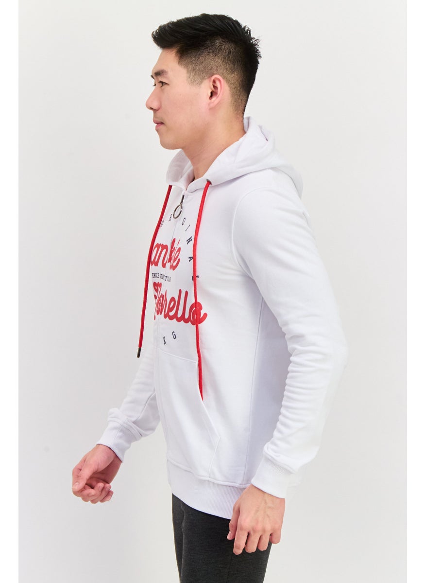 Frankies Bikinis - Men Printed Full Zip Long Sleeve Sweatshirts, White - Image 1