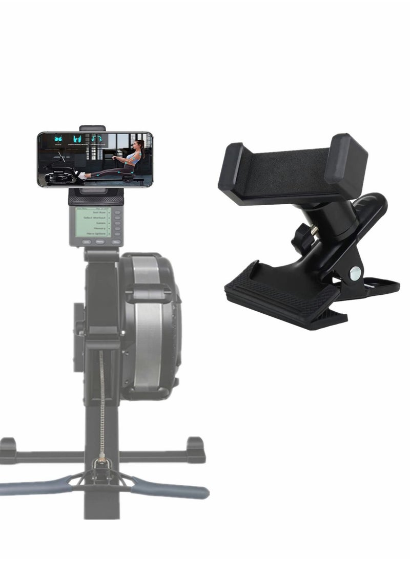 Excefore Universal Rowing Machine Phone Holder, Rower Metal Adjustable Cell Mount for Concept 2 Machine, Skierg, Bikeerg, and More, Fits Phones Up to 8Inch  - Image 1