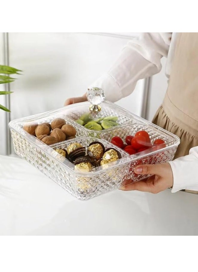 Fruit Dish Transparent Dried Fruit Box Household Divider with Lid Sealed Fruit Plate Acrylic Snack Parlor Nut Plate Living Room Fruit Plate 4 grid - pzsku/Z282FBC13010D18275D30Z/45/_/1735622292/940012d5-b9ea-418f-a97b-e7fa36dbe94f