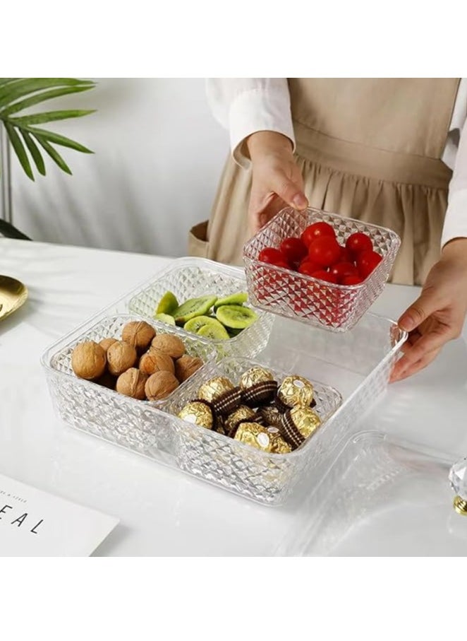 Fruit Dish Transparent Dried Fruit Box Household Divider with Lid Sealed Fruit Plate Acrylic Snack Parlor Nut Plate Living Room Fruit Plate 4 grid - pzsku/Z282FBC13010D18275D30Z/45/_/1735622312/89e2eaba-8bc2-466c-b09d-eea354fb5b43