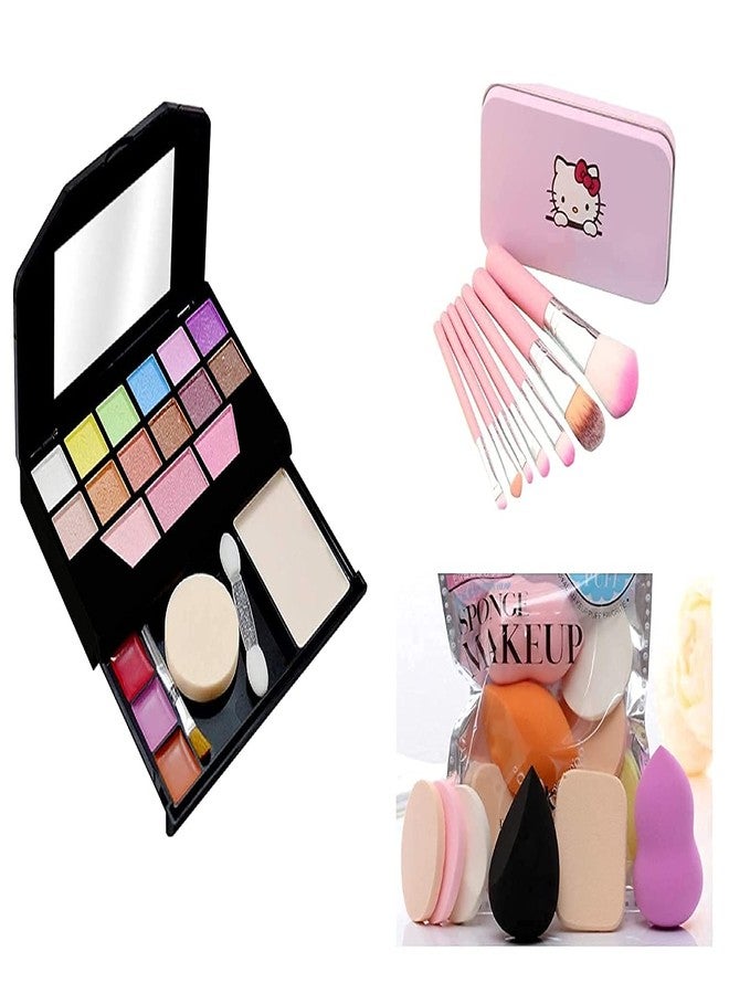 DATNASAYAD Fashion Makeup Kit For Girls + Premium Makeup Brushes + Insta Beauty Makeup Sponges, (Pink Brushes + 5024) - Image 2