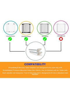dreambaby Dreambaby Yshaped Spindle Rod Banister Gate Adaptors For Dreambaby Pressure Mounted Gates 9.5Mm Diameter Size & 4.5Inch Length Silver 2 Count (Pack Of 1) Model L196  - Image 4