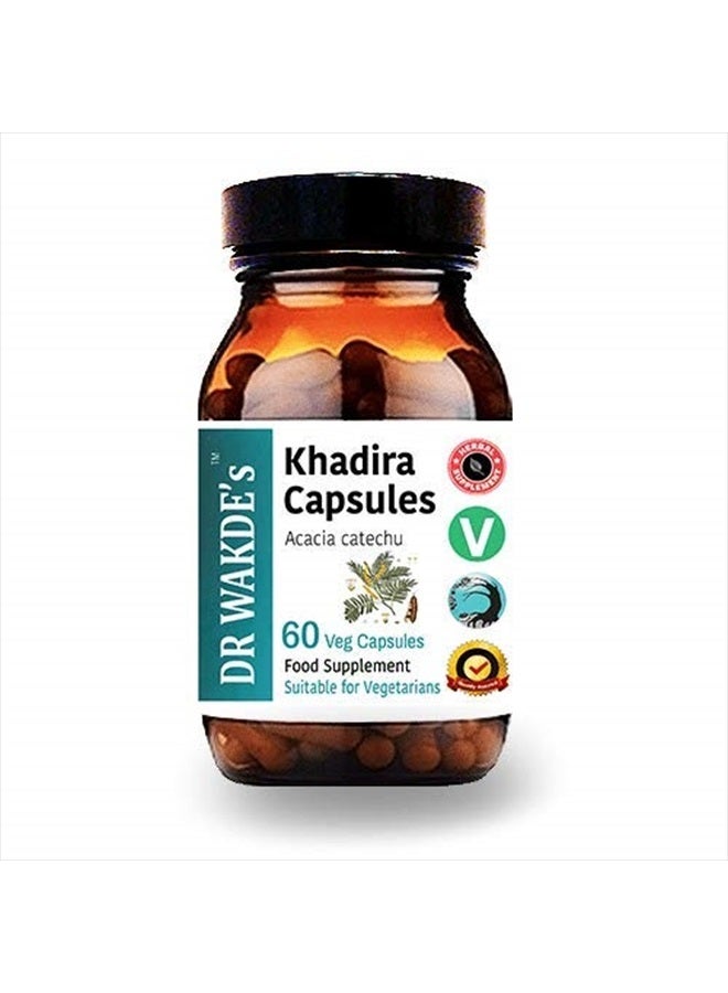 London DR WAKDE'S Khadira Capsules (Khaira, Acacia Catechu, 60 Veg Caps, Plant-Based Supplement, Ayurvedic Herb, All Natural, Vegan) - Image 1