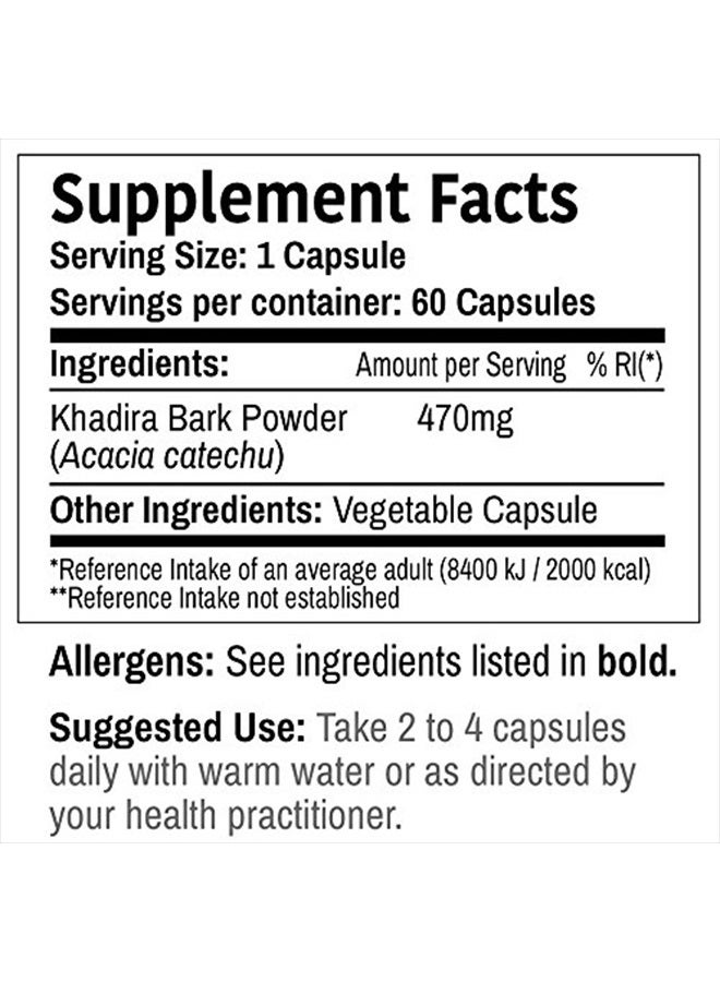 London DR WAKDE'S Khadira Capsules (Khaira, Acacia Catechu, 60 Veg Caps, Plant-Based Supplement, Ayurvedic Herb, All Natural, Vegan) - Image 4