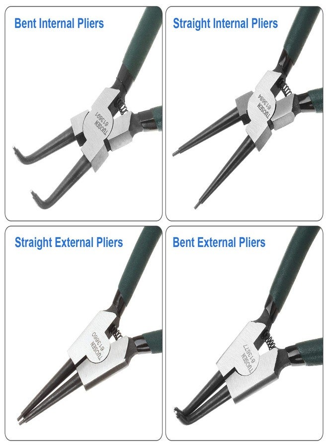 FengWu 4 Piece 7 Inch Internal/External Snap Ring Pliers Set Heavy Duty Circlip Pliers Kit Straight/Bent Jaw Pliers for Ring Remover Retaining and Remove Hoses - Image 3