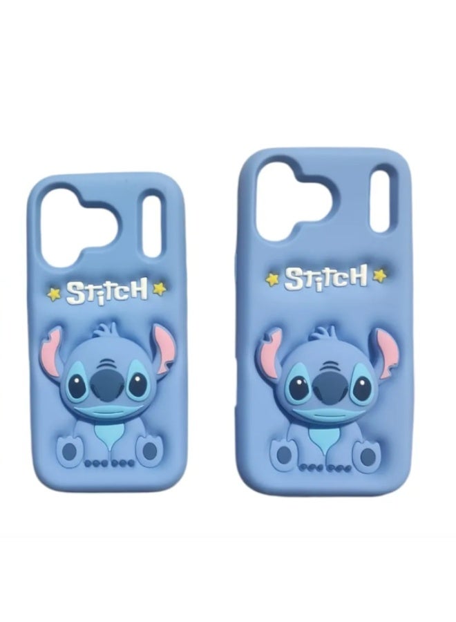 COVERSCART Stitch 3D Silicone Back Cover for Apple iPhone 17 Pro Max Soft Shockproof Protective Case - Blue - Image 4